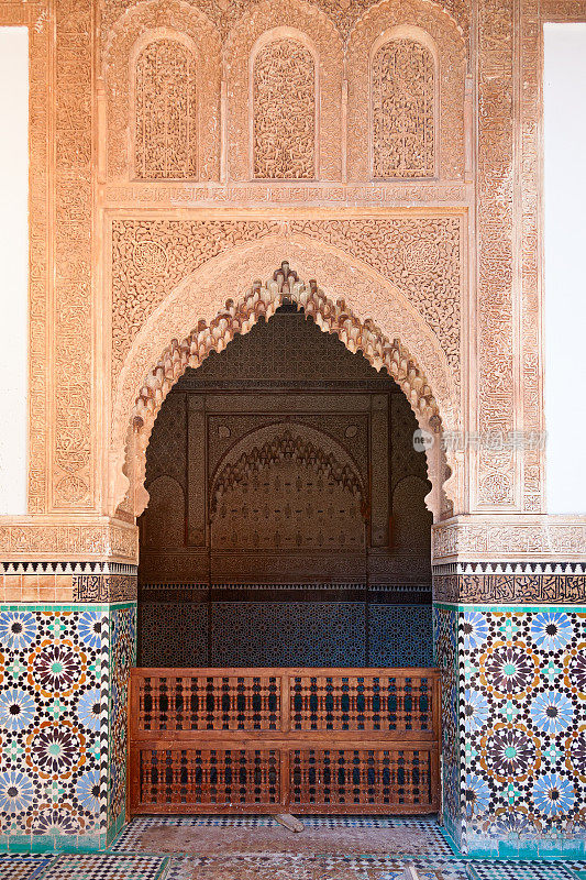 摩洛哥马拉喀什的Ali Ben Youssef Madrassa。